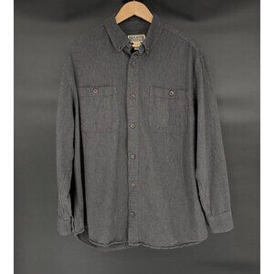 Duluth Trading Co Mens Cotton Button-Up Shirt Large Gray Workwear Outdoor Rural